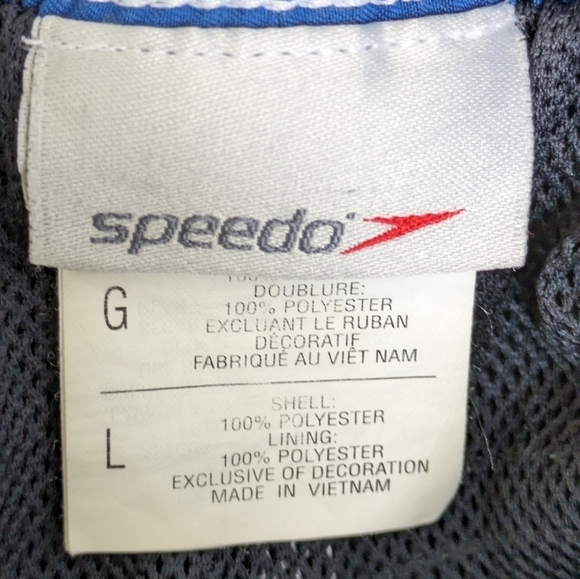 Speedo Black with blue & white accents Board Shorts with liner size large EUC - Picture 4 of 4